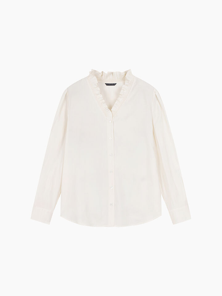 Cream shirt with ruffles - sisley k shirts - Creamy White | Sisley K image number 1